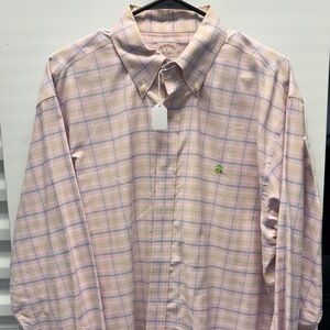 Brooks Brothers Pink and Blue Plaid Shirt